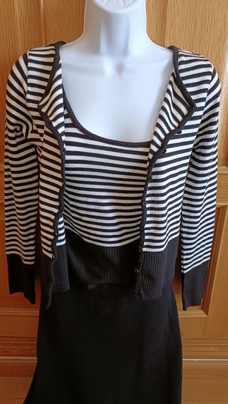 Conjunto punto (chaqueta y top) Opullence a rayas