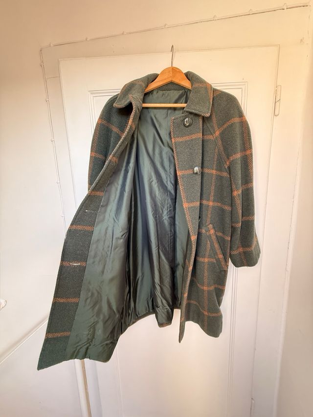 Cappotto sartoriale lana verde arancio