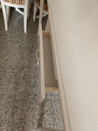 Mesa extensible blanca metal y madera