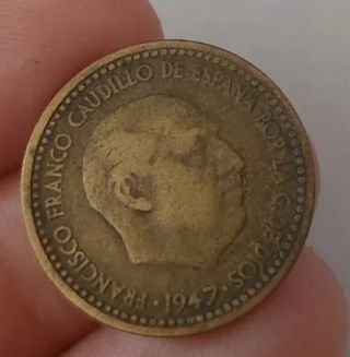 Moneda una peseta Franco 1947