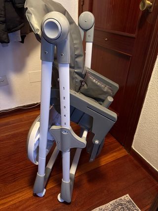 Silla alta bebé plegable gris