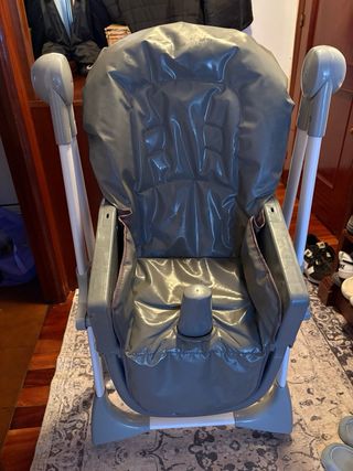 Silla alta bebé plegable gris