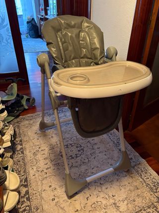 Silla alta bebé plegable gris