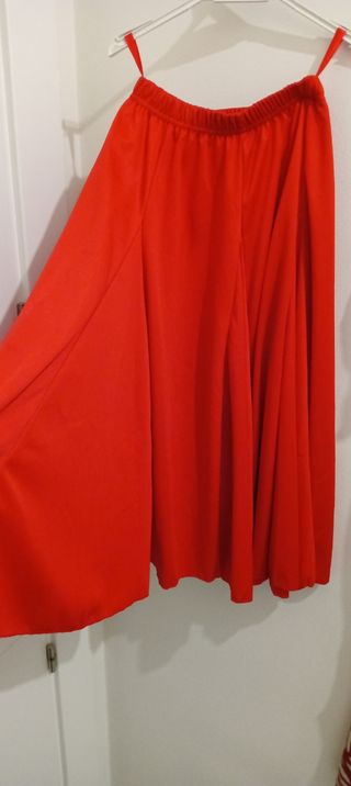 2 Faldas rojas de niña para flamenco