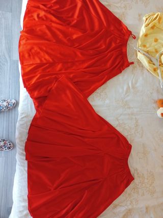 2 Faldas rojas de niña para flamenco