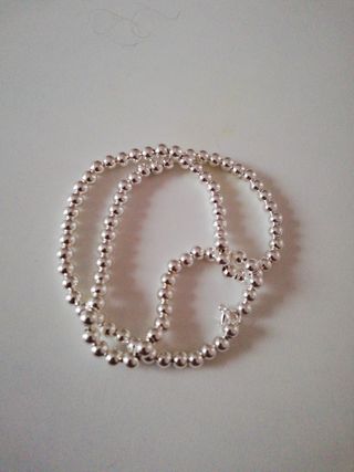 Cadena Plata 925 Bolas 4mm y50cm de largo
