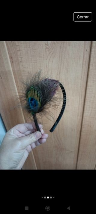 Diadema Plumas Pavo Real
