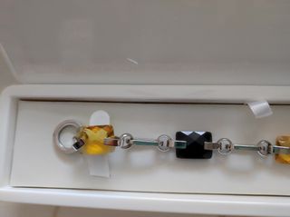 Lotus Style Pendientes Plata y Amarillo