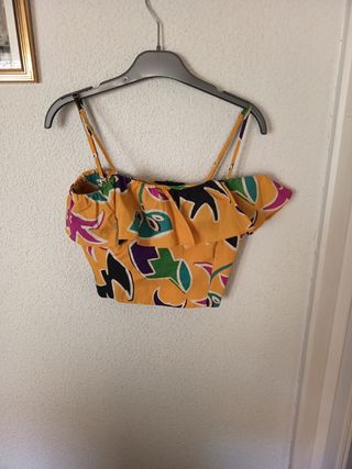 Conjunto falda pantalón y top estampado