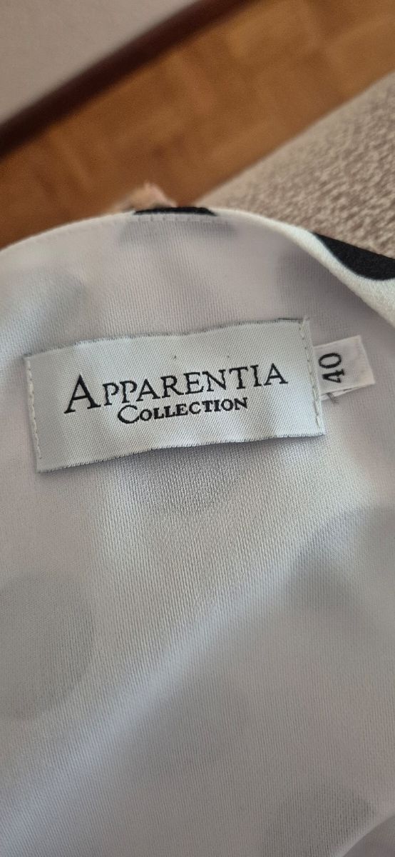 Vestido lunares flecos evento talla L.