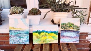 Acquerello di mare e montagna Quadri