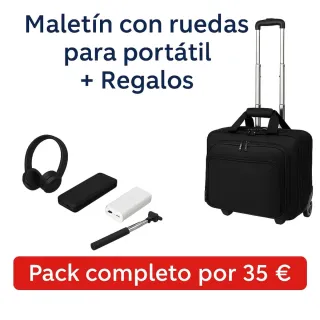 Maletín portátil con ruedas (+ regalos)