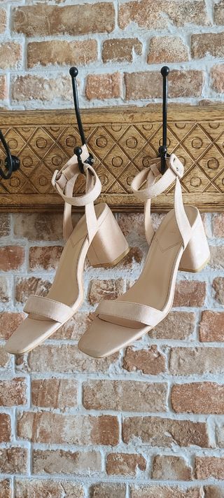 Sandalias tacón rosa palo