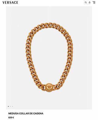 Collar Versace Medusa Dorado