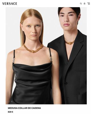 Collar Versace Medusa Dorado