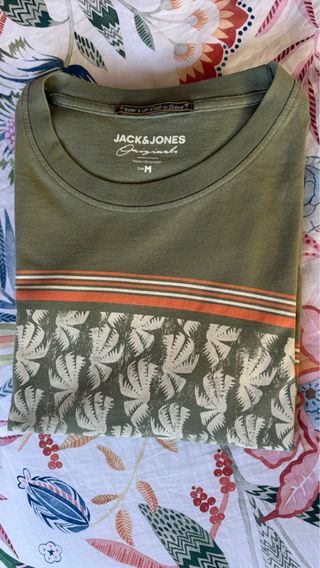 Camiseta Jack & Jones verde estampada