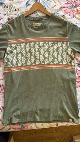 Camiseta Jack & Jones verde estampada