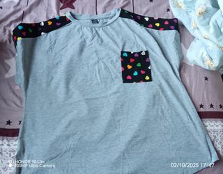 Camiseta Maternidad Talla L Corazones