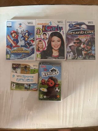 Lote de 5 Videojuegos Wii y PSP