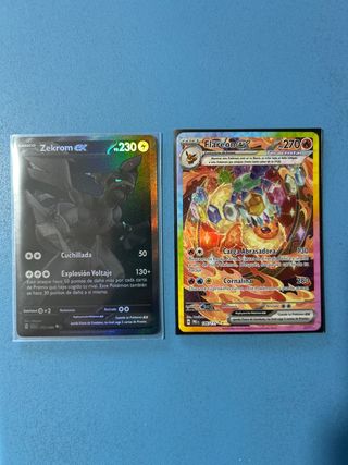 Cartas Pokémon Zekrom EX y Flareon EX