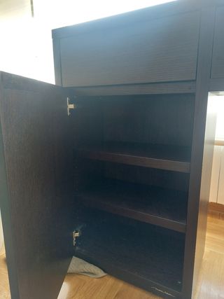 Aparador recibidor madera oscuro