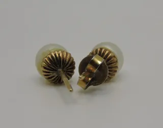 Pendientes Dormilona Oro Amarillo Perla
