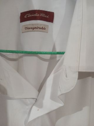 Camisa Emidio Tucci Blanca Doble Puño Traje