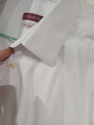 Camisa Emidio Tucci Blanca Doble Puño Traje