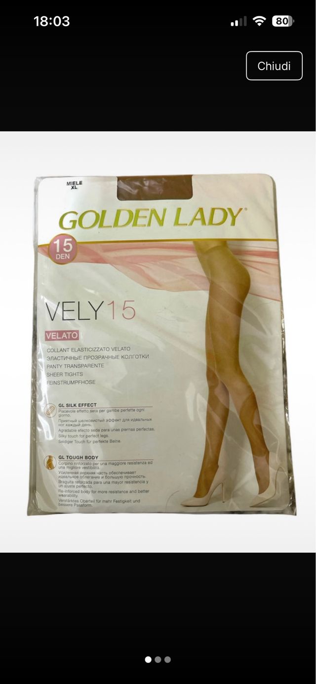 Golden Lady Vely 15 Den Collant XL Beige
