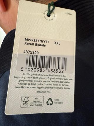 Barbour Azul Marino Talla XXL