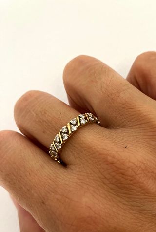 Anillo Oro 18k Diamantes Eternidad Vintage