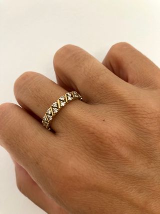 Anillo Oro 18k Diamantes Eternidad Vintage