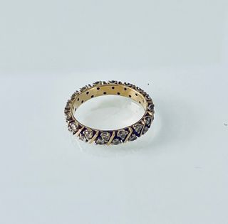 Anillo Oro 18k Diamantes Eternidad Vintage