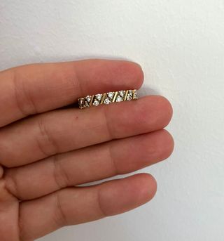 Anillo Oro 18k Diamantes Eternidad Vintage