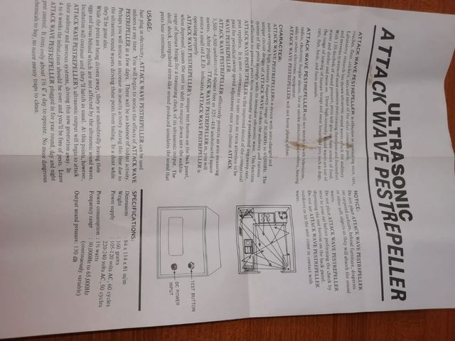 Dissuasore Ultrasuoni Topi 3pz