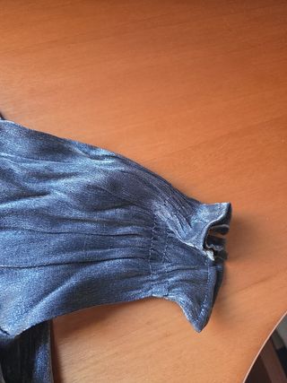 Camisa corta plateada