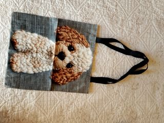 Bolsa de tela con perro.