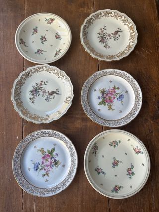 Juego de 6 Platos Porcelana limoges mezclados