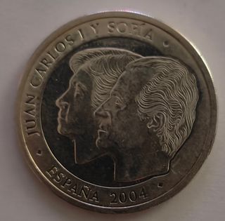 Moneda Plata España Juan Carlos I y Sofía 2004