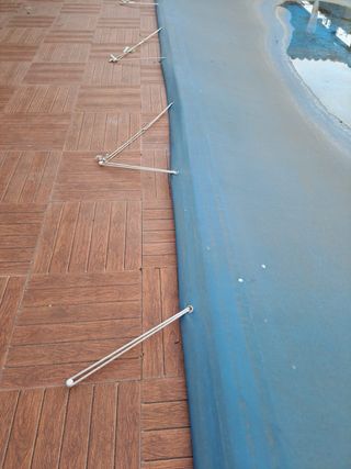Cobertor Piscina 8x4 con apliques de suelo