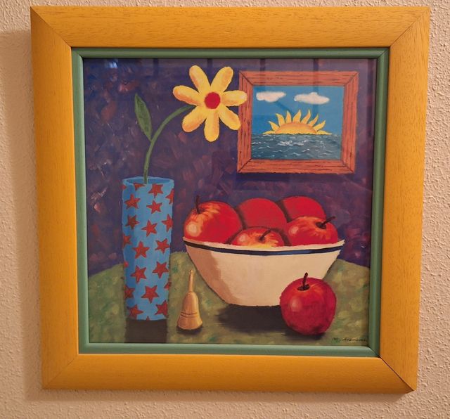 Cuadro decorativo con marco de madera