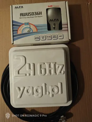 Kit Tarjeta WiFi ALFA AWUS036H + Antena Yagi