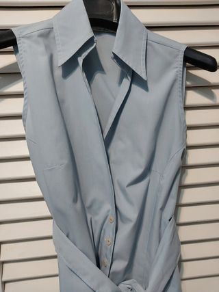 Camisa sin mangas Zara azul