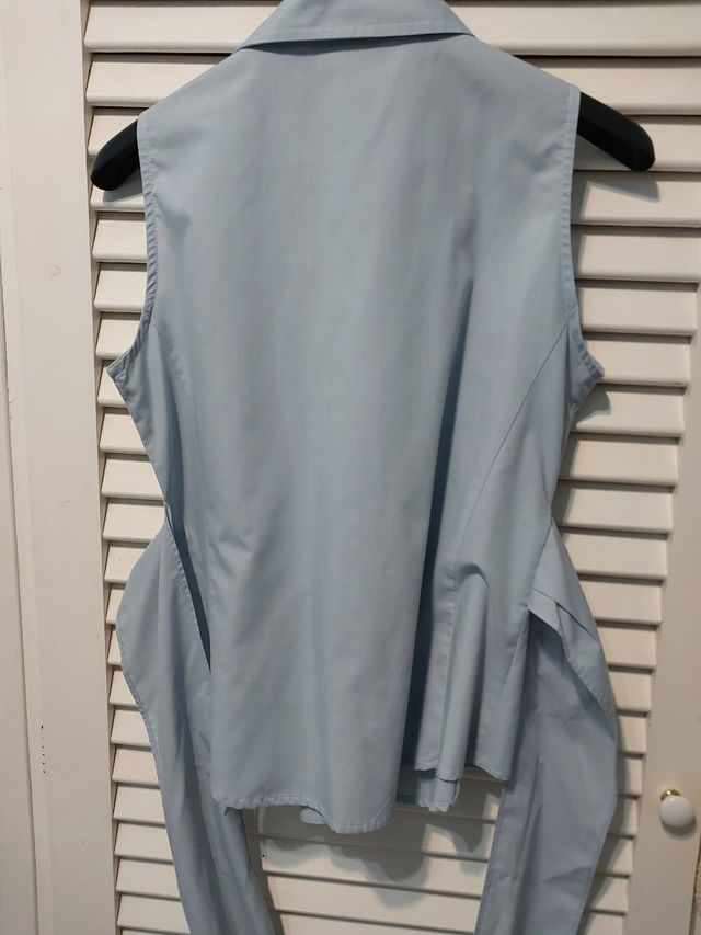 Camisa sin mangas Zara azul