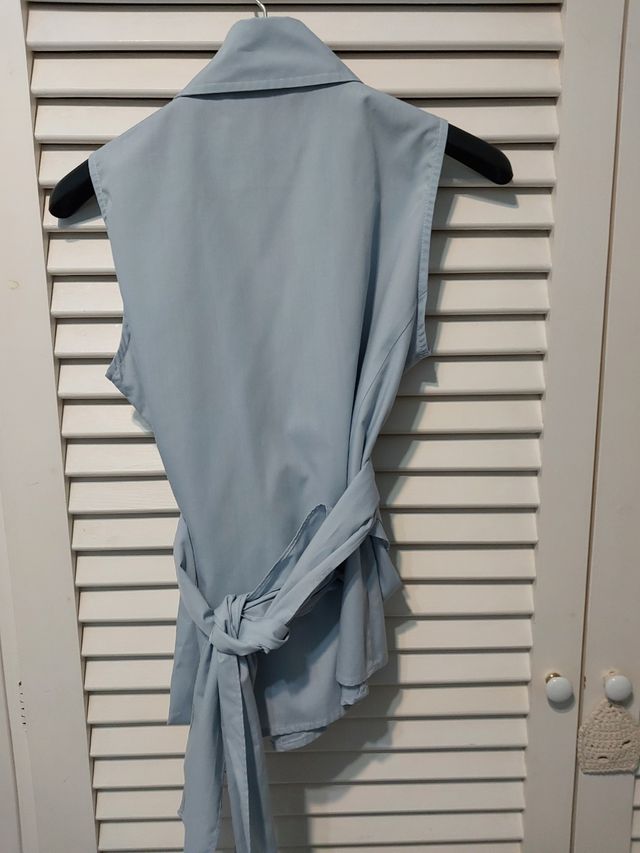 Camisa sin mangas Zara azul