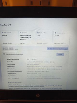 HP Pavilion 2019 Negro (gráfica averiada)