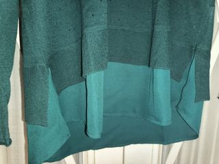 Jersey fino cuello pico mujer verde