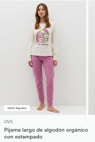 Pijama mujer OVS algodón orgánico y oekotex 