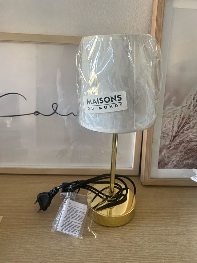 Lámpara Maison du Monde Dorada y Blanca