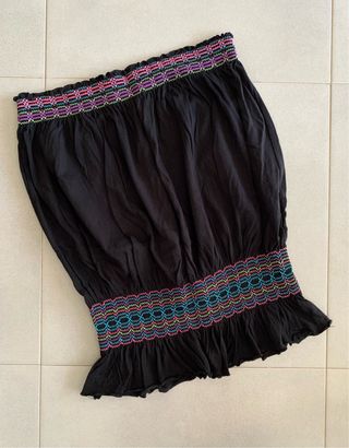 Top palabra de honor Mango negro multicolor